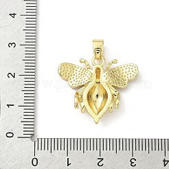Brass Micro Pave Cubic Zirconia Pendants&nbsp;KK-F905-19G-01