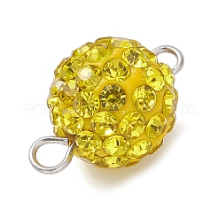 12Pcs 12 Colors Polymer Clay Rhinestone Round Bead Connector Charms&nbsp;PALLOY-JF04608