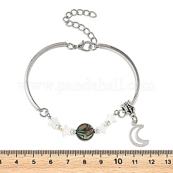 Natural Paua Shell & Star Freshwater Shell Link Bracelets&nbsp;BJEW-JB14326