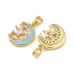 Brass Pave Clear Cubic Zirconia Pendants&nbsp;CU-T001-10G-C