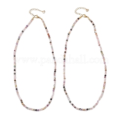 Natural Mixed Gemstone Faceted Round Beaded Necklaces for Women&nbsp;NJEW-JN06284