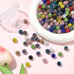100Pcs Pave Disco Ball Beads&nbsp;RB-YW0001-30A