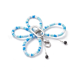 Glass Seed Beads Butterfly Pendant Decorations&nbsp;HJEW-JM03352-03