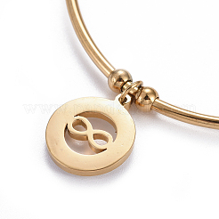 304 Stainless Steel Charm Bangles&nbsp;BJEW-L664-005G