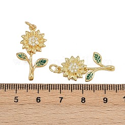 Brass Micro Pave Cubic Zirconia Pendants&nbsp;ZIRC-I367-09G