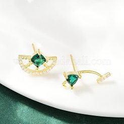 925 Sterling Silver Cubic Zirconia Stud Earrings&nbsp;EJEW-V019-01G