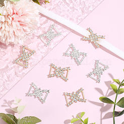 8Pcs 2 Colors Bowknot Alloy Rhinestone Bikini Connectors Buckles&nbsp;FIND-HY0005-42
