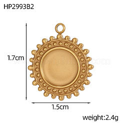 Sun 304 Stainless Steel Pendants Cabochon Settings&nbsp;STAS-OY007-10G