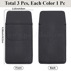3Pcs 3 Colors Rectangle Leather Pen Bag&nbsp;DIY-CL0002-23