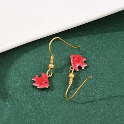 Ocean Series 304 Stainless Steel Enamel Dangle Earrings&nbsp;EJEW-K017-01H-G