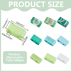 300Pcs 10 Colors 2-Hole Baking Paint Glass Seed Beads&nbsp;SEED-ME0001-31