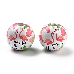 Spray Painted European Schima Wood Beads&nbsp;WOOD-M004-08