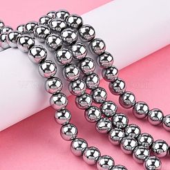 Non-magnetic Synthetic Hematite Beads Strands&nbsp;G-S096-10mm-3