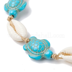 Natural Shell & Synthetic Turquoise Braided Bead Bracelets&nbsp;AJEW-AN00562-02