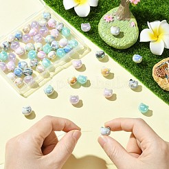 60Pcs 6 Colors UV Plating Opaque Acrylic Beads&nbsp;OACR-CJ0070-71
