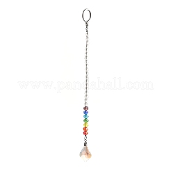 Chakra Leaf Crystal Suncatcher Dowsing Pendulum Pendants&nbsp;PALLOY-JF00461-01
