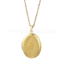 2Pcs 2 Colors Brass Oval Locket Pendant Necklaces&nbsp;NJEW-JN05905