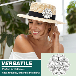 4Pcs Flower Alloy with Glass Rhinestone Shoe Buckle Clips&nbsp;AJEW-FG0003-64D