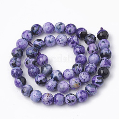 Dyed Natural Fire Crackle Agate Beads Strands&nbsp;G-T098-02B-03