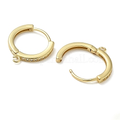 Rack Plating Brass Micro Pave Cubic Zirconia Hoop Earrings Findings&nbsp;KK-K392-33G