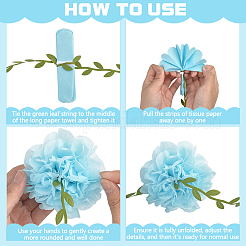 108Pcs 3 Colors DIY Decorative Paper Flowers Ball for Party Wedding Home Outdoor Decoration&nbsp;AJEW-WR0003-55B