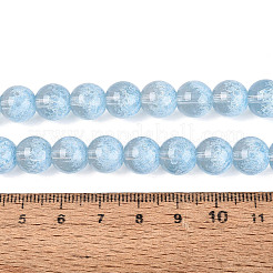Transparent Half Spray Painted Glass Beads Strands&nbsp;GLAA-Q110-02A-03