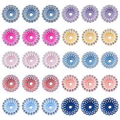 60Pcs Acrylic & Rhinestone Bead Caps&nbsp;MACR-TA0002-78