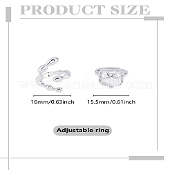 2Pcs 2 Styles Brass Claw Open Cuff Rings for Women&nbsp;RJEW-LP0004-31