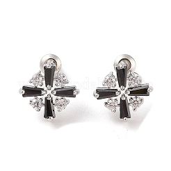Rack Plating Brass Micro Pave Cubic Zirconia Stud Earrings&nbsp;EJEW-I304-05P