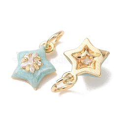Brass Pave Clear Cubic Zirconia with Enamel Charms&nbsp;CU-K002-49G-M
