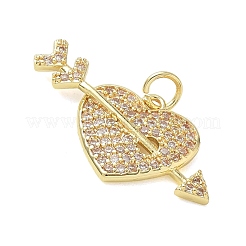 Brass Micro Pave Clear Cubic Zirconia Pendants&nbsp;KK-T085-16F-G