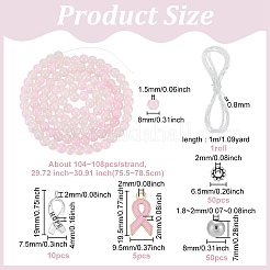 Breast Cancer Pink Awareness Ribbon Theme DIY Alloy Bracelet Making Kits&nbsp;DIY-PH0031-87