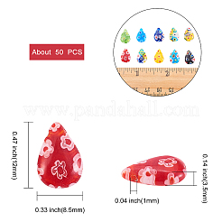 50Pcs Handmade Millefiori Glass Charms&nbsp;LK-CJ0001-07