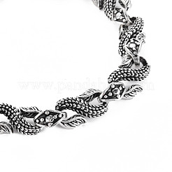 Alloy Dragon Link Chain Bracelet for Men Women&nbsp;BJEW-N015-011