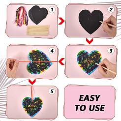 DIY Valentine's Day Heart Scratch Art&nbsp;AJEW-WH0308-909