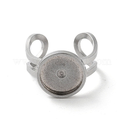 Tarnish Resistant 201 Stainless Steel Pad Ring Settings&nbsp;STAS-K278-07B-P