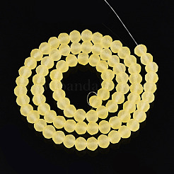 Baking Paint Frosted Glass Beads Strands&nbsp;FGLA-N003-6mm-08