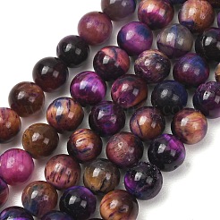 Natural Tiger Eye Beads Strands&nbsp;G-F591-18-8mm-10