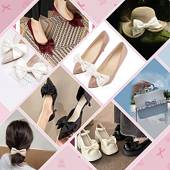 2Pcs Bowknot Satin Face with Iron Shoe Buckle Clips&nbsp;FIND-PH0028-06A