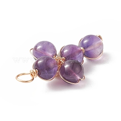 Natural Amethyst Copper Wire Wrapped Pendants&nbsp;PALLOY-JF01981-04