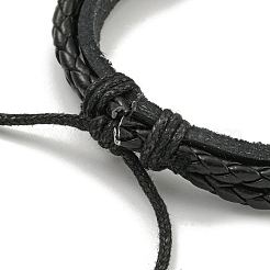 PU Imitation Leather Cord Triple Layer Multi-strand Bracelets&nbsp;BJEW-P329-05