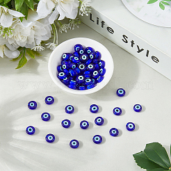 2 Strands Handmade Evil Eye Lampwork Beads Strands&nbsp;LAMP-PA0001-49