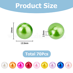 70Pcs ABS Plastic Imitation Pearl Beads&nbsp;KY-HS0001-03A