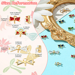 20Pcs Golden Plated Brass Pave Glass Connector Charms&nbsp;KK-CJ0002-28