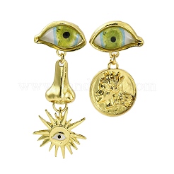 Alloy & Resin Dangle Stud Earrings&nbsp;LS-EJEW-M075-03G