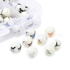 80Pcs 8 Colors Christmas Opaque Glass Beads&nbsp;EGLA-YW0001-04