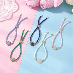 Natural Gemstone Beads Silder Bracelets&nbsp;BJEW-JB13391