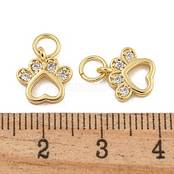Rack Plating Brass Micro Pave Clear Cubic Zirconia Charms&nbsp;KK-U030-07G
