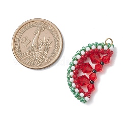 TOHO Glass Seed Beaded Watermelon Pendants&nbsp;PALLOY-MZ01124