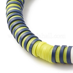 Handmade Polymer Clay Heishi Beads Stretch Bracelet&nbsp;BJEW-JB07326-01
